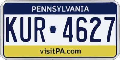PA license plate KUR4627