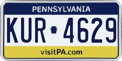 PA license plate KUR4629