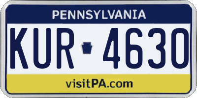 PA license plate KUR4630