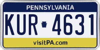 PA license plate KUR4631