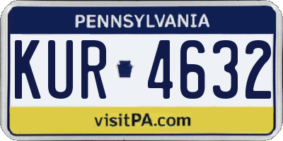 PA license plate KUR4632