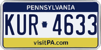 PA license plate KUR4633