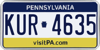 PA license plate KUR4635