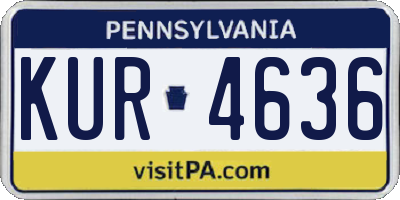 PA license plate KUR4636
