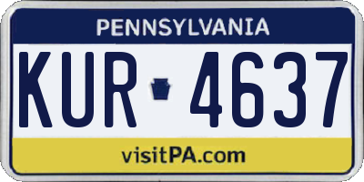 PA license plate KUR4637