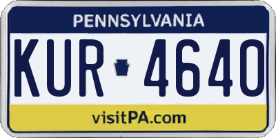PA license plate KUR4640