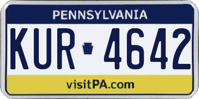 PA license plate KUR4642