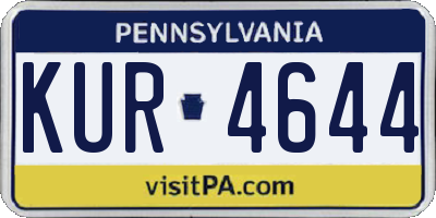 PA license plate KUR4644