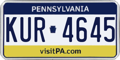PA license plate KUR4645
