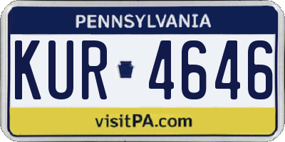 PA license plate KUR4646