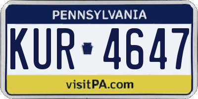 PA license plate KUR4647