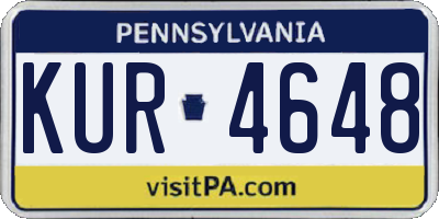 PA license plate KUR4648