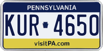 PA license plate KUR4650