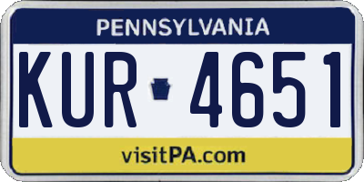PA license plate KUR4651