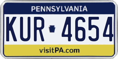 PA license plate KUR4654