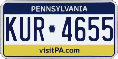 PA license plate KUR4655