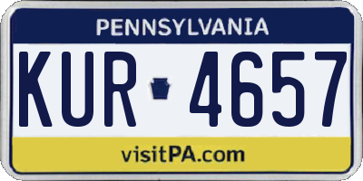 PA license plate KUR4657