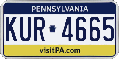 PA license plate KUR4665