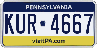 PA license plate KUR4667