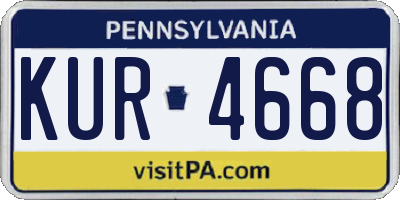 PA license plate KUR4668