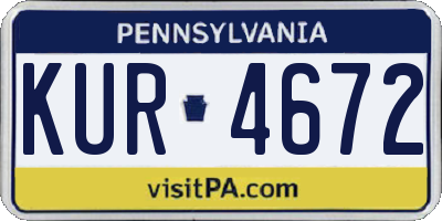PA license plate KUR4672