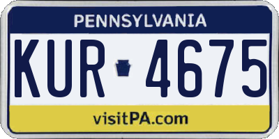 PA license plate KUR4675
