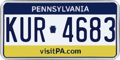 PA license plate KUR4683