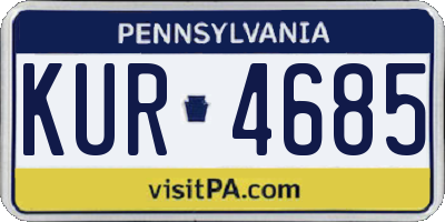 PA license plate KUR4685