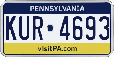 PA license plate KUR4693