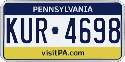 PA license plate KUR4698
