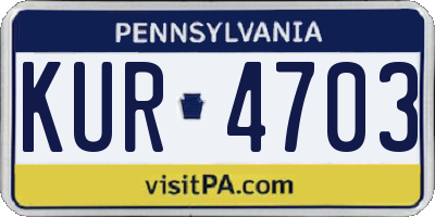 PA license plate KUR4703