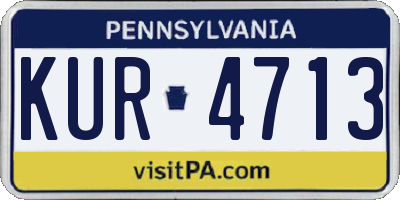 PA license plate KUR4713