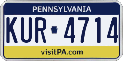 PA license plate KUR4714