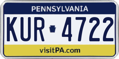 PA license plate KUR4722