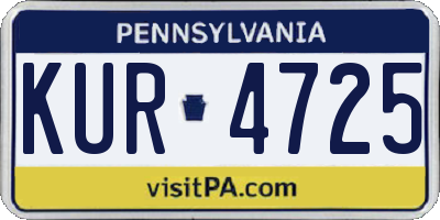 PA license plate KUR4725