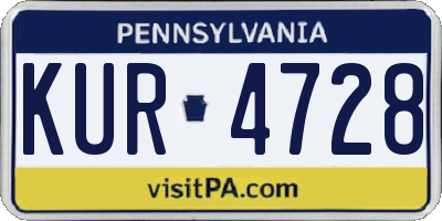 PA license plate KUR4728