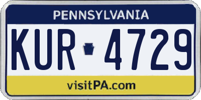 PA license plate KUR4729