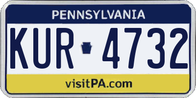 PA license plate KUR4732