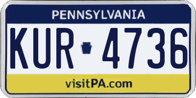 PA license plate KUR4736
