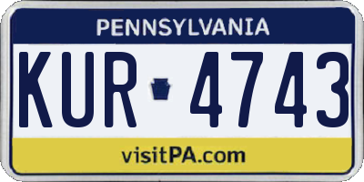 PA license plate KUR4743