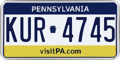 PA license plate KUR4745