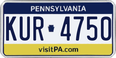 PA license plate KUR4750
