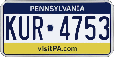 PA license plate KUR4753
