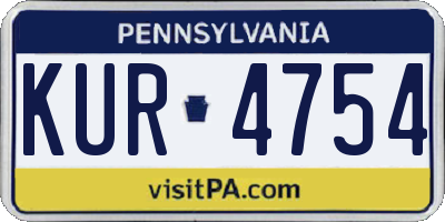 PA license plate KUR4754
