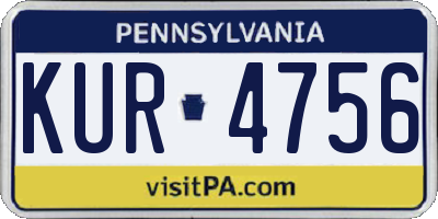 PA license plate KUR4756