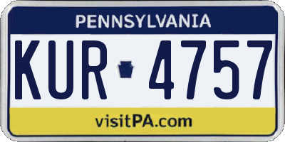 PA license plate KUR4757