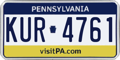 PA license plate KUR4761