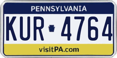 PA license plate KUR4764