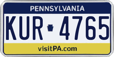 PA license plate KUR4765