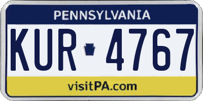 PA license plate KUR4767